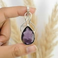 thumbnail image 3 of SATYAVIE JEWELLERY 925 Sterling Silver Amethyst Pendant - Elegant Teardrop Design, Unique Gemstone Jewelry for Women, 3 of 6