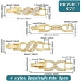 thumbnail image 2 of 8Pcs 4 Styles 18K Gold Plated Fold Over Clasp Necklace Bracelet Extenders Cubic Zirconia Extension Clasps, 2 of 5