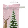 thumbnail image 5 of Red Truck Christmas Linen Curtain Valance for Bedroom/Bathroom/Kitchen/Office/Living/Dining Room Window,Xmas Tree Elk Winter Snowflake Pink Rod Pocket Topper Decorative Cafe Drapes Panel 54"x18", 5 of 6