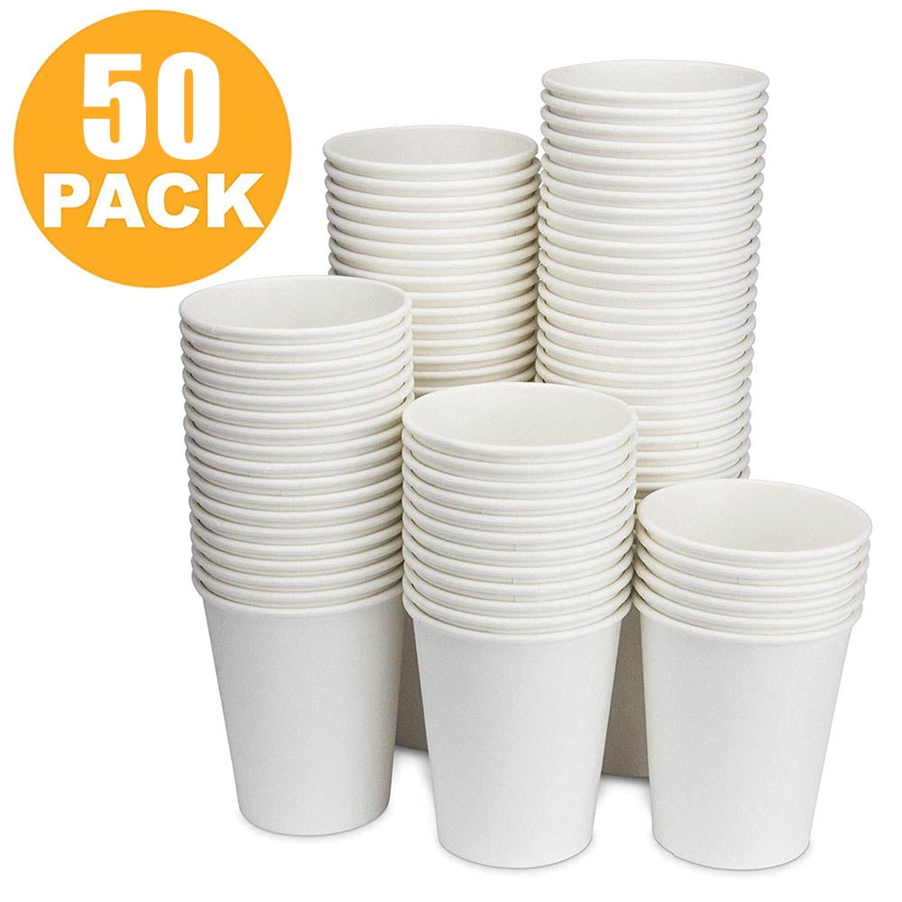 100pz Bicchiere di Carta per Bevande Calde Bianco 7 OZ 100pcs 7oz Paper Cups for Hot and Cold Drinks 180 ml 
