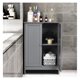 thumbnail image 2 of 2 Pack Freestanding Storage Cabinets with Double Doors and Shelves, Living Room Bathroom Wooden Storage Cabinet, Gray,Negro, 2 of 4