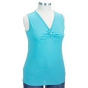 Women's Plus Sleeveless Zip Top