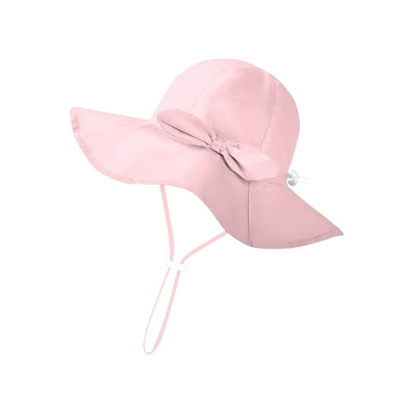 ZACPNCV Baby Sun Hat Kids with UPF 50 Sun Protection Wide Brim Adjustable Beach Hats for Boys Girls Pink 2-7 Years