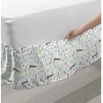 thumbnail image 2 of Music Bed Skirt, Symbolic Music Notes Joy Vibes Pitch Beat Rhythm Sound Sonic Timbre Design, Elastic Bedskirt Dust Ruffle Wrap Around for Bedding Decor, 4 Sizes, Multicolor, by Ambesonne, 2 of 2