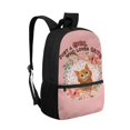 thumbnail image 2 of Uourmeti Large Storage Backpack for School Shopping, 17 Inch Smooth Zipper School Travel Bag, Cat Lover Floral Wreath, 2 of 6