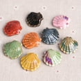 thumbnail image 2 of U8MO 5pcs Scallop Shape 30x28mm Fancy Flamed Glazed Ceramic Porcelain Loose Beads-Spots Red, 2 of 4
