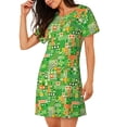 thumbnail image 2 of Yiaed St Patrick's Day6 Print Women's Loose-Fit Short Sleeve Nightgown, Soft and Comfortable Sleep Dress for Relaxation and Sleepwear, 2 of 6