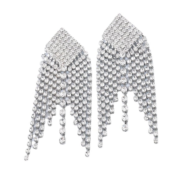 Pendientes Colgantes De Cristal De Araña Con Borlas Largas De Aleación Para Banquete Nupcial, Joyería De Boda, Pendientes Geométricos, Regalo Para Mujeres O Niñas Kearding AP006637-01