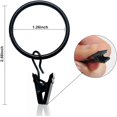 thumbnail image 2 of 40 Pcs Anneaux Rideaux Métal avec Pinces Pince à Rideau Clips Illet pour Rideaux Diamètre Intérieur de 32mm Noir, 2 of 10