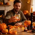 thumbnail image 6 of Patterned Clear Stemless Tumblers, Curved Ergonomic Drinking Glasses, Fall Themed Beverage Glassware for Cocktails, Iced Coffee and Daily Table Use, 6 of 6