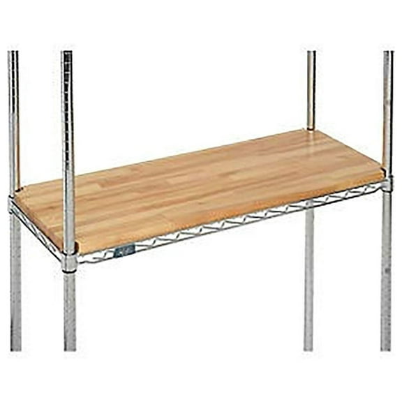 36" W x 14" D x 1" Thick Hardwood Deck Overlay for Wire Shelving