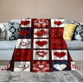 thumbnail image 2 of Nawypu Happy Valentines Day Decorative Throw Blanket Wedding Anniversary Blanket Red Plaid Love Heart Kisses Hugs Throw Blanket for Couch Sofa Bed Soft Lightweight Fuzzy Blankets and Throws, 2 of 6