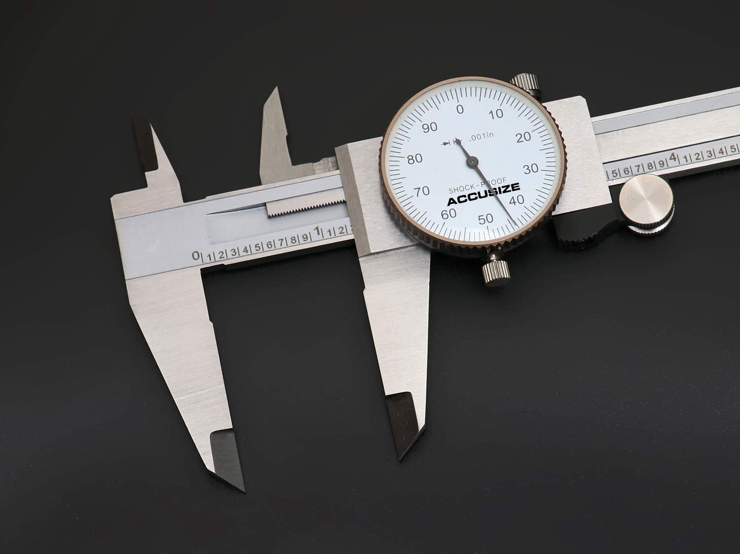 0-8'' by 0.001'' Precision Dial Caliper, Stainless Steel, in Fitted Box, P920-S218