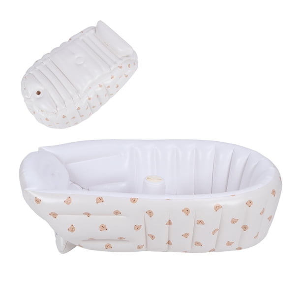 Bañera Para Bebé Con Bonitos Patrones De Dibujos Animados, Diseño De Brazo Biónico Para Soporte De Bebé, Inflable Portátil Para Playas, Piscinas Y Acampadas.