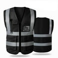 thumbnail image 7 of Emlimny Reflective Safety Vest for Men, XL Size Reflective for Women, High Visibility Security with Pockets Zipper Front Meets ANSI Standards - Black, 7 of 7