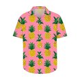 thumbnail image 4 of Iugvhana Men's Hawaiian Shirt Short Sleeve Casual Summer Beach Aloha Shirt Fruit Floral Button Down Tropical Hawaii Shirts Orange#1 M, 4 of 5