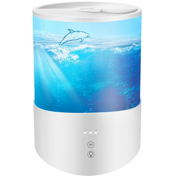 Homasy 2.5L Humidifiers for Bedroom, 7-Color Night Light Cool Mist Humidifiers Diffuser, 30Hrs Top Fill Humidifier