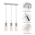 thumbnail image 3 of Simpol Home Modern 3 Lights Pendant Lights, Chromed Finished Pendant Lighting, Chandeliers with Bubble Glass for Kitchen Island, 3 of 6