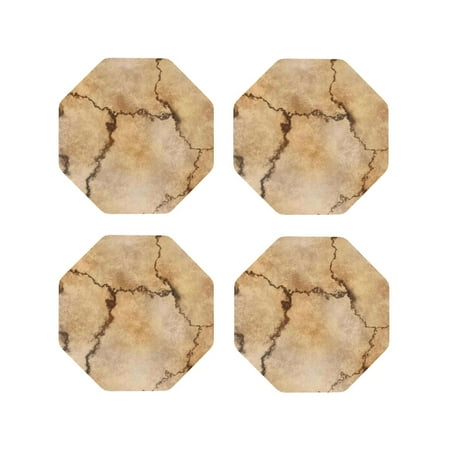 

Leather Coasters Set of 4 - Stone Lightweight Non-Slip Drink Coasters for Desk Anti-Scalding Desk Cup Coasters for Office Table Decor Octagon