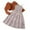 Brown, variant on Ulitacool Girls Fall Outfits Floral Print Sleeveless Dress With Long Sleeve Cardigan Spring Fall Girl Clothes Playwear Casual Basic Playsuit Brown 7-8 Years