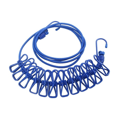 

Midsumdr Shower Door Hooks Outdoor Camping Travel Home Retractable Clothesline With Clips Clothesline Portable Windproof Non-slip Drying Rope 12 Clips Towel Hooks Shower Hooks For Towels