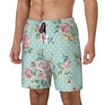thumbnail image 2 of Haiem Vintage Floral Mens Swim Trunks with Compression Liner 2 in 1 Swimming Shorts Stretch Swimwear Quick Dry,Board Shorts-XX-Large, 2 of 9