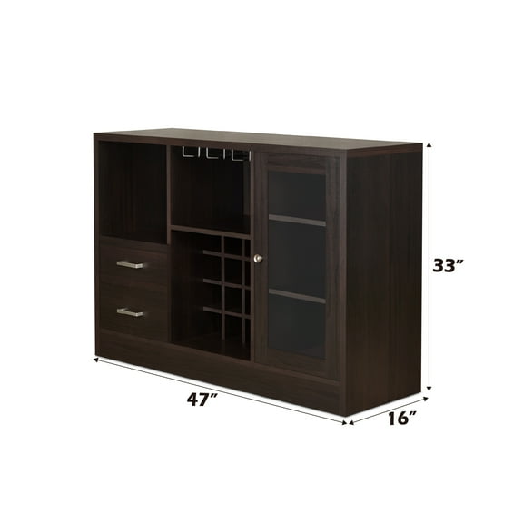 Hazen Espresso Finish Wine Cabinet III