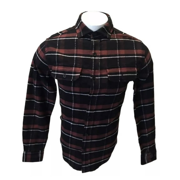 PLAID FLANNEL MEN LONG SLEEVE SHIRT  size S