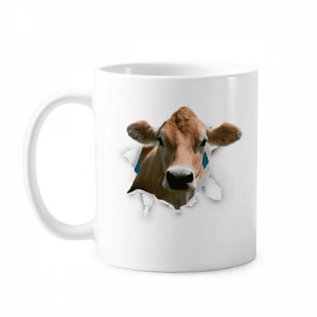 

Damage Animal Paper Cattle Mug Pottery Cerac Coffee Porcelain Cup Tableware
