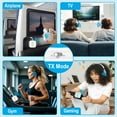 thumbnail image 5 of Bluetooth Transmitter Receiver for up to 2 Headphones, Dual Link Bluetooth 3.5mm Aux Audio Adapter, 2-in-1 Wireless Transmitter Audio Adapter for in-Flight TV Gym Car PC Airplane Travel Essentials, 5 of 6