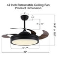 thumbnail image 3 of 42" Retractable LED Ceiling Fan with Remote Control and Light Kit Included, 3 of 6