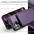 thumbnail image 4 of CaseMe Leather for iPhone 17 Case with Card Holder, Wallet Case for Women Men with RFID Blocking, Durable Leather Kickstand Magnetic Clasp Shockproof Phone Case for iPhone 17 6.3-inch,Purple, 4 of 9