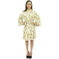 thumbnail image 6 of Bimba Women's Kimono Robe Cotton Poplin Floral Printed Short Nightwear Wrap-8, 6 of 6