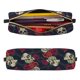 thumbnail image 2 of Disketp Roses Skulls Estuche de Lápices de Cuero con Cierre, Estuche Compacto para Papelería, Bolígrafos y Accesorios Pequeños, 2 of 7