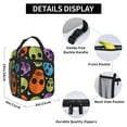 thumbnail image 6 of ZNDUO Halloween Spooky Skulls Pattern Lunch Bag, Reusable Leakproof Tote for Office, Work, School, Beach or Travel, 6 of 8