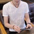thumbnail image 3 of Camiseta para hombre, camiseta sencilla para hombre, sin logotipo, de secado rápido, ajustada, ajustada, con cuello en V, ropa barata y de alta calidad, estilo Harajuku XL, 3 of 5