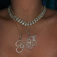 thumbnail image 3 of Flatfoosie New A-Z Cursive Initial Letter Name Pendant Necklace For Women Simple Rope Chain Letter Necklace Fashion Jewelry Gift, 3 of 5