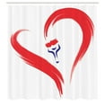 thumbnail image 3 of Ambesonne Love Shower Curtain, Brush Drawing Heart Sign, 69"Wx84"L, Red Blue White, 3 of 5