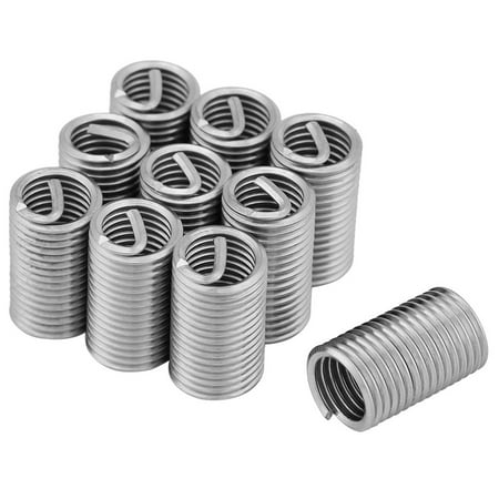 

10 Pcs 304 Stainless Steel Wire Screw Sleeve Inserts Thread Repair Kit M8x1.25x3D
