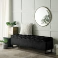 thumbnail image 1 of Inspired Home Hector Velvet Storage Bench, Black, 1 of 8