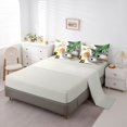 thumbnail image 5 of Castle Fairy Retro Tropical Leaves Bedding Comforter Set 7 Pieces for Kids,Geometric Stripes Full Bedding Set,Green Gold,Grey Reversible, 5 of 7