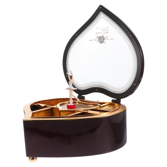 MEIBUTYUP Heart Shaped Music Box for Girls, Black Decorative Home Music Box, Gift for Kids and Teens, 1 Pack