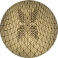 thumbnail image 1 of Ahgly Tapis Rond Lavable en Machine Intérieur Transitionnel Rouge Brun, 3 Pieds Rond, 1 of 7