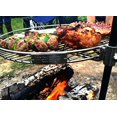 thumbnail image 2 of Campfire 1030 Campfire Grill Pioneer Extended Arm Style; 18 Inch Diameter Round Grilling Rack; With Grilling Rack/ 2 L-Shaped Screws/Two-Piece Stake/Hot Pad And Glove/ Carrying Bag, 2 of 5