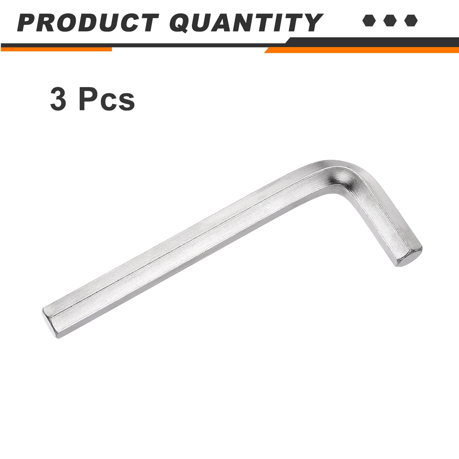 3pcs Hex Key Wrench 12mm L-Shape Hexagon Metric Wrenches Silver