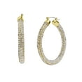 thumbnail image 4 of Madden NYC Women's Gold Pavé Hoop Earrings, 4 of 4