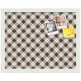 thumbnail image 2 of PinPix ArtToFrames 17x13 Custom Cork Bulletin Board Argyle Brown   Poster Board Has a Fabric Style Canvas Finish, Framed in Satin White Frame (PinPix-631), 2 of 6