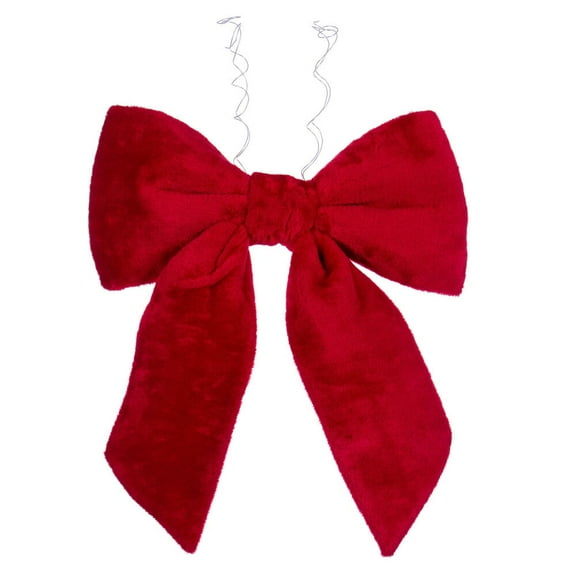 18" x 23" Red Faux Fur Bow