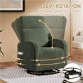thumbnail image 6 of Renwick Corduroy Swivel Glider Chair for Living Room, All Ages, Dark Green, 6 of 15