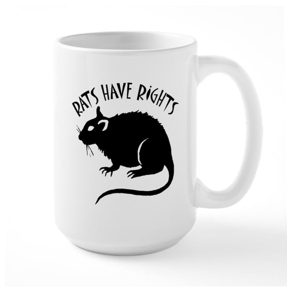 CafePress - Rats Have Rights Large Mug - 15 oz Ceramic Large White Novelty Mug